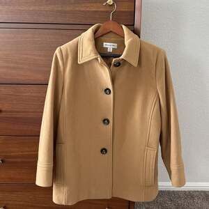 Preston of York Wool Blend Pea Coat Size 12- Tan